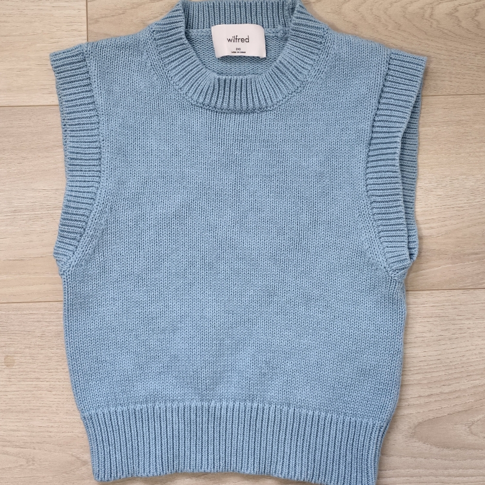 Aritzia Wilfred alps sweater vest in blue